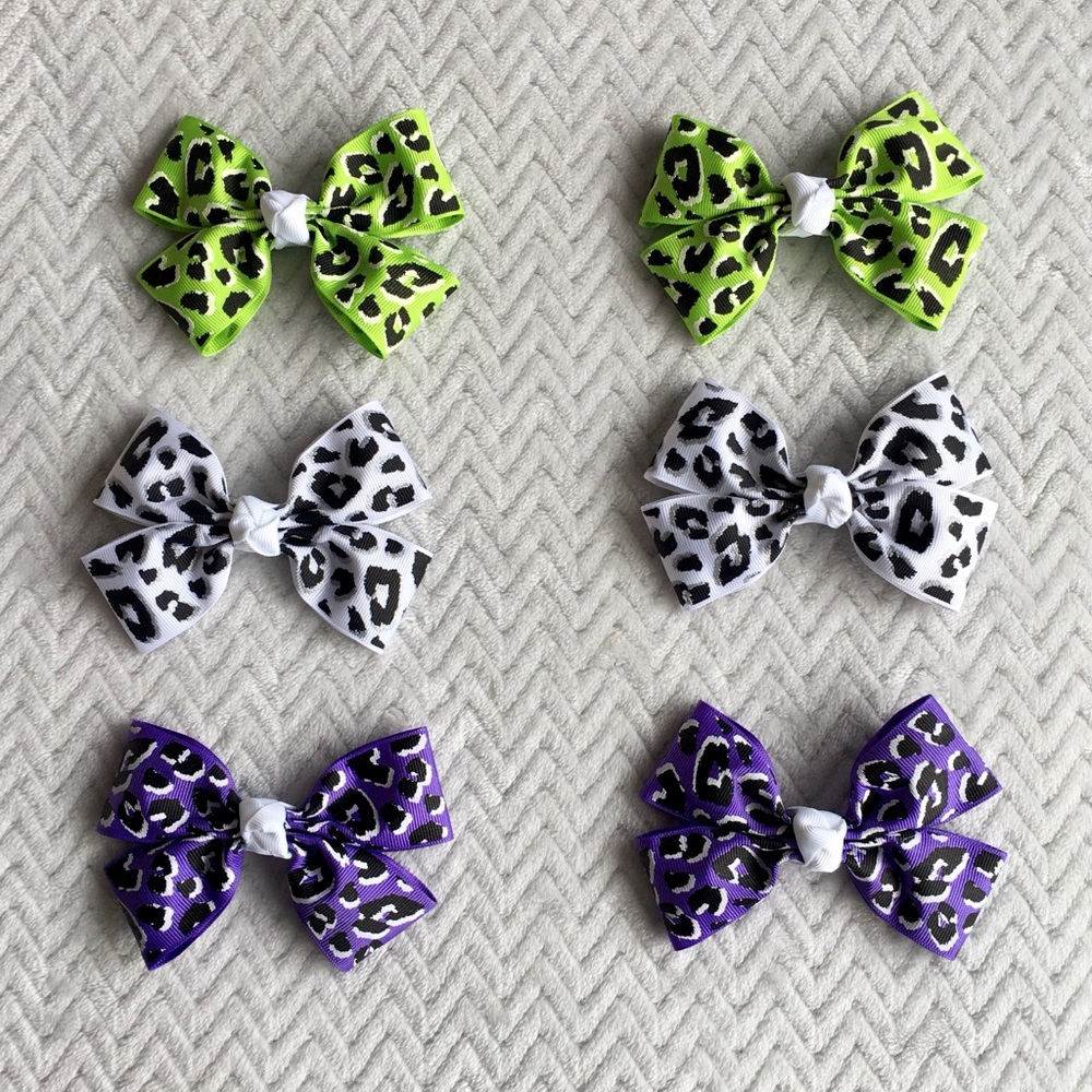 Cheetah Print Hair Bow Bundle